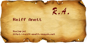 Reiff Anett névjegykártya