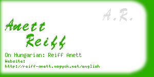 anett reiff business card